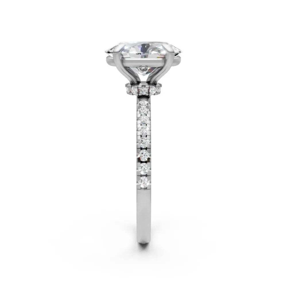 EternaSpark Pavé Solitaire Ring White Gold