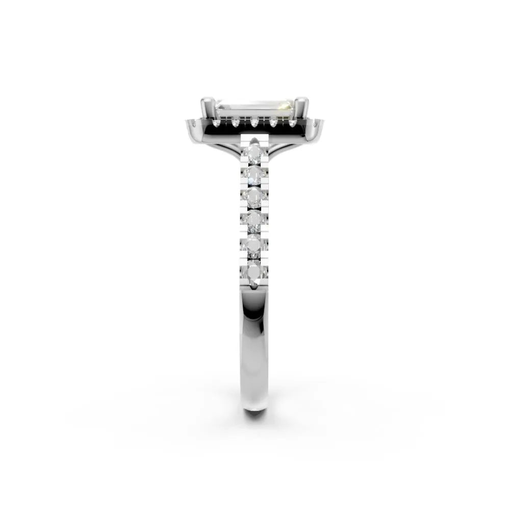 Cushion Radiance Halo Ring White Gold