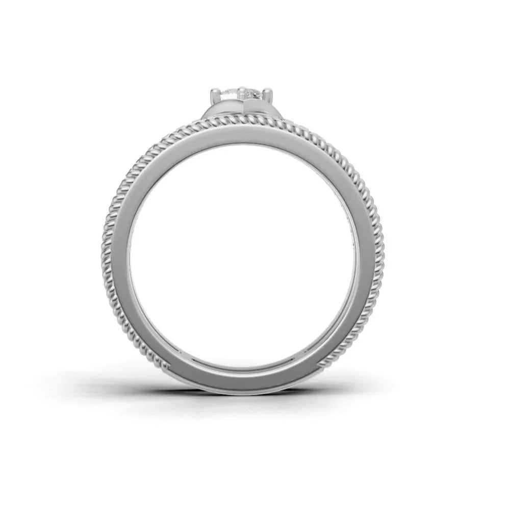 TwistCrown Princess Cut Ring White Gold