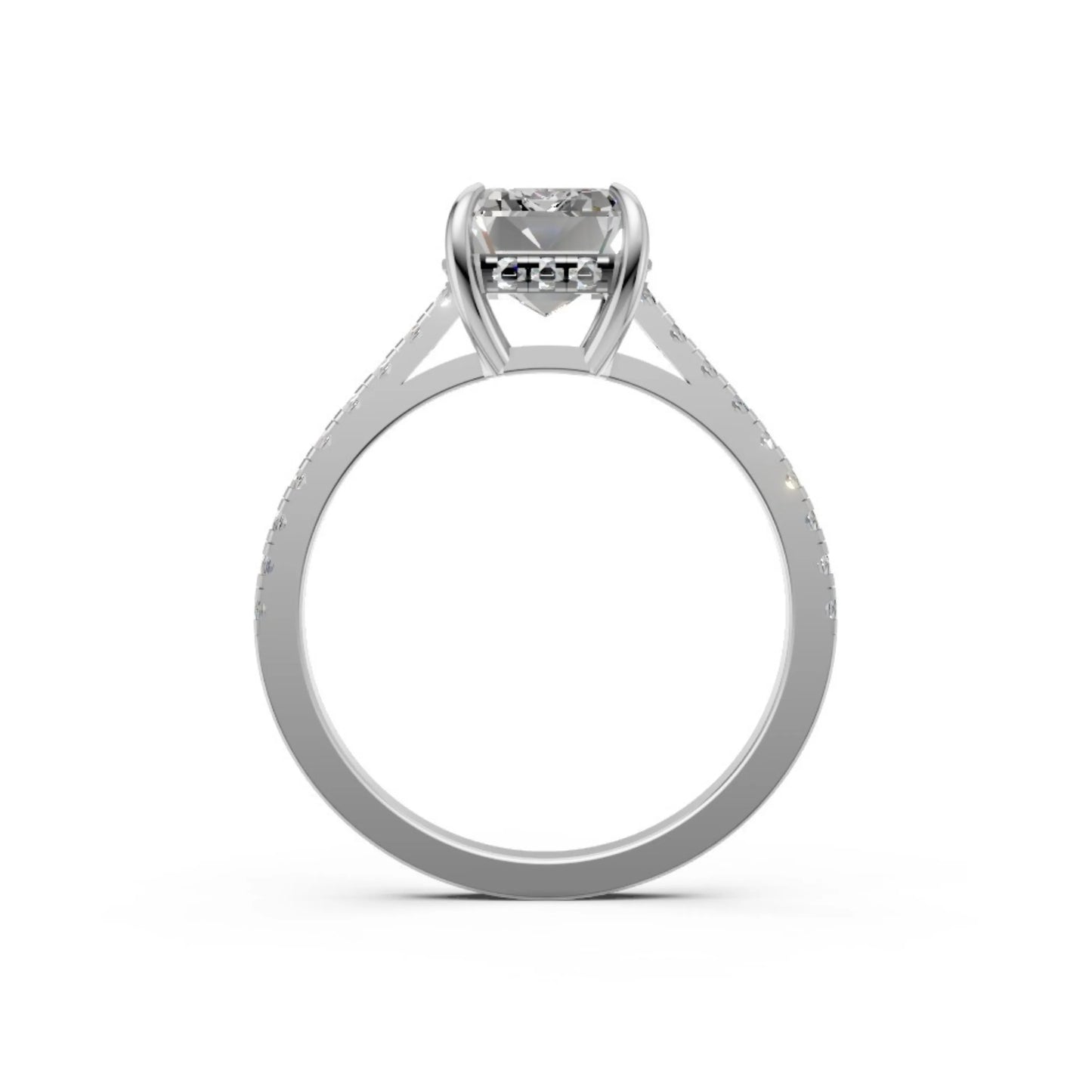 EternaLine Pavé Emerald Ring White Gold