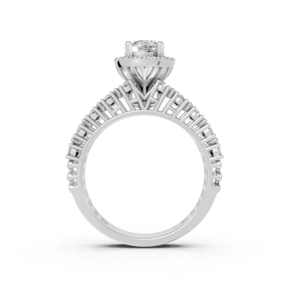 HaloBloom Cluster Bridal Ring Set