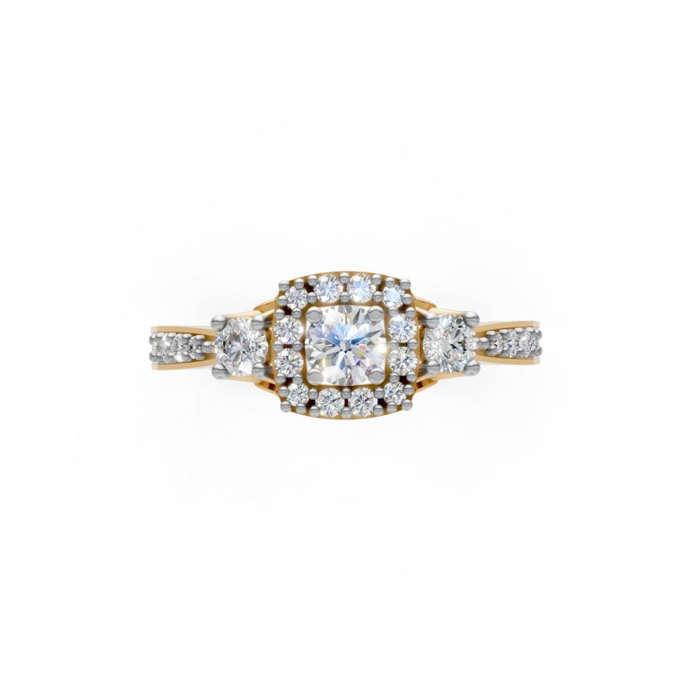 EternaLace Halo Ring Yellow Gold