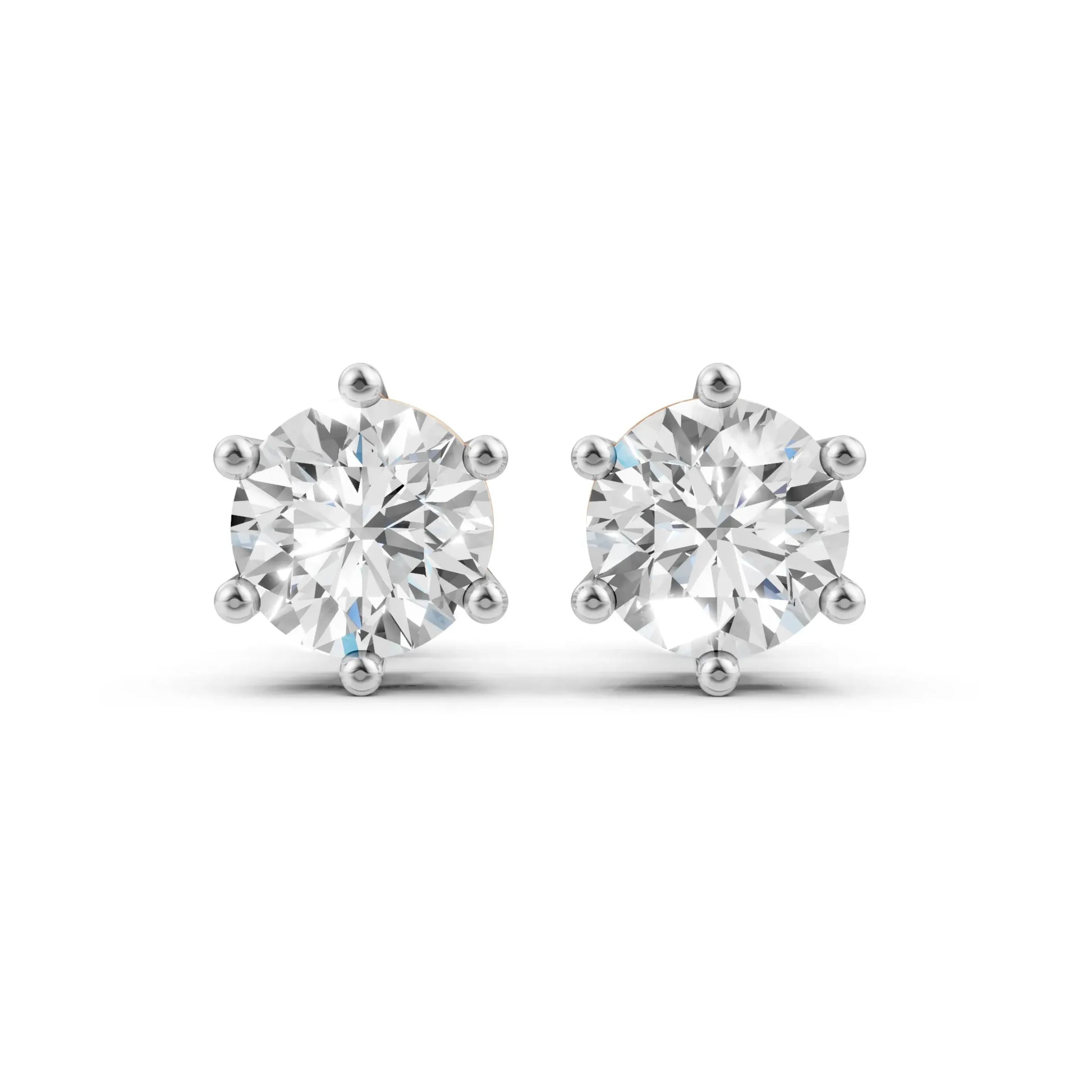 Round Solitaire Stud Earrings Rose Gold
