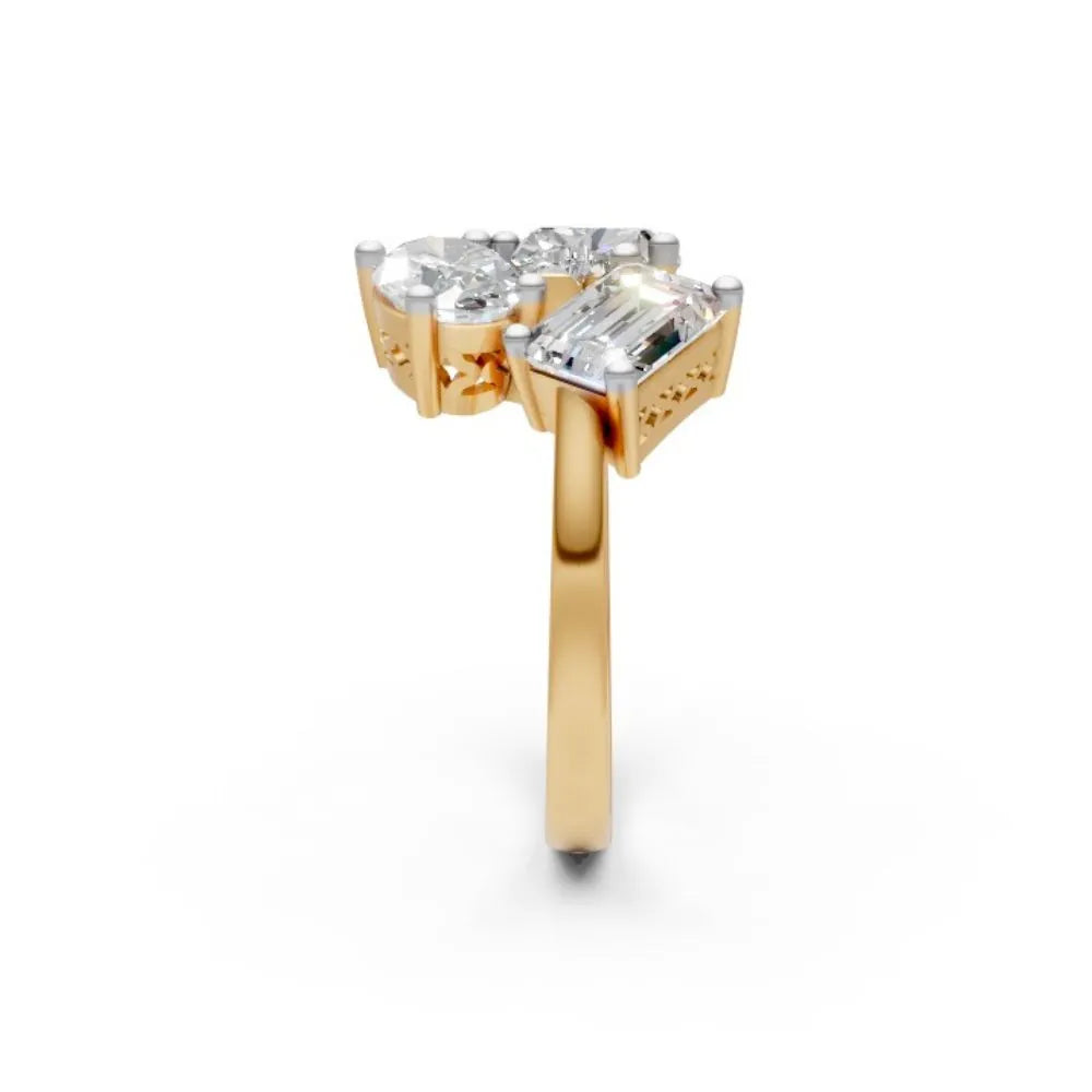 TriadBrilliance Mixed-Cut Ring Yellow Gold