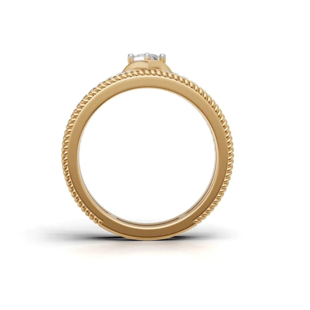 TwistCrown Princess Cut Ring Yellow Gold