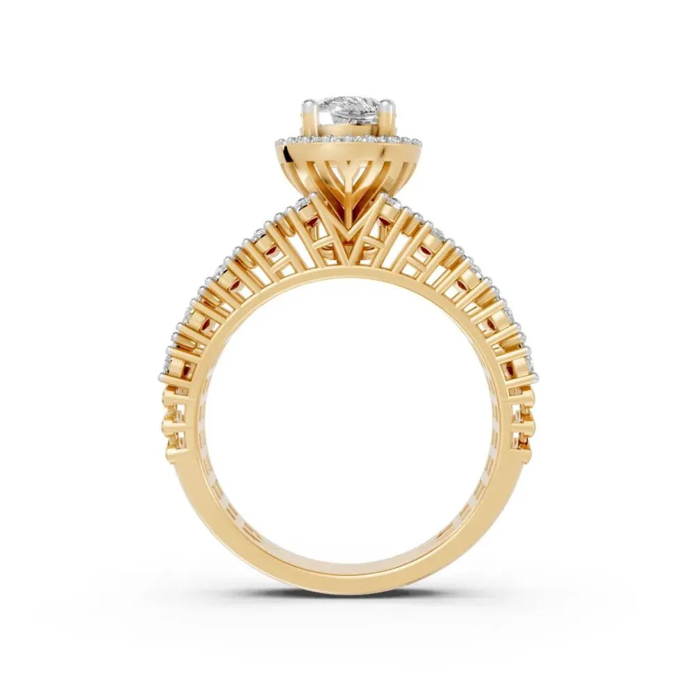 HaloBloom Cluster Bridal Ring Set