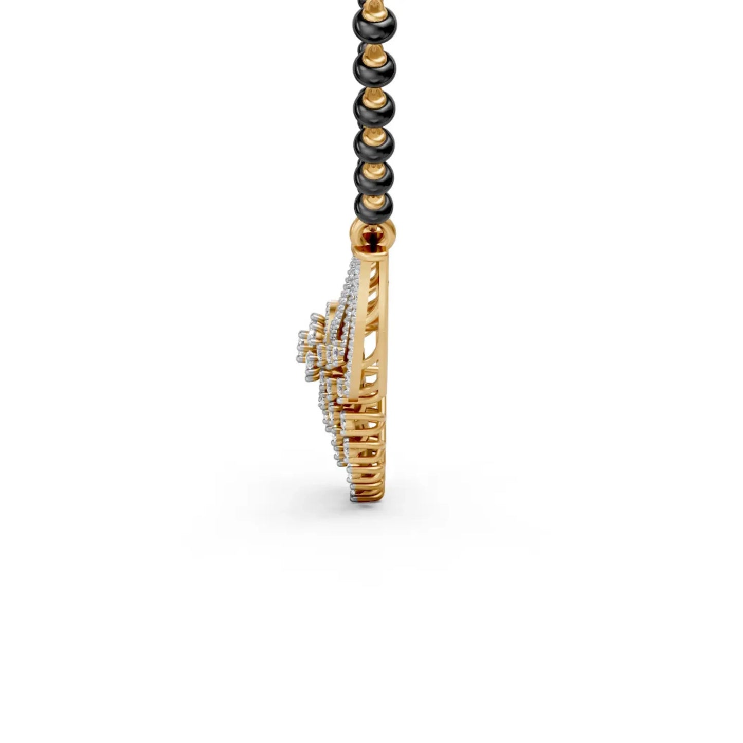 Teardrop Diamond Mangalsutra Yellow Gold
