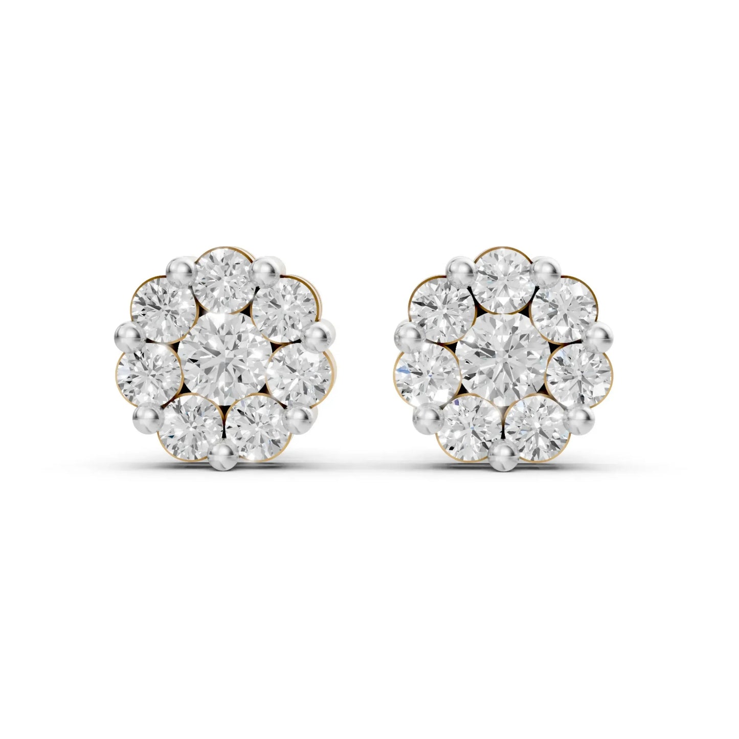 Round Diamond Earrings – Studs, Hoops & Florals Yellow Gold