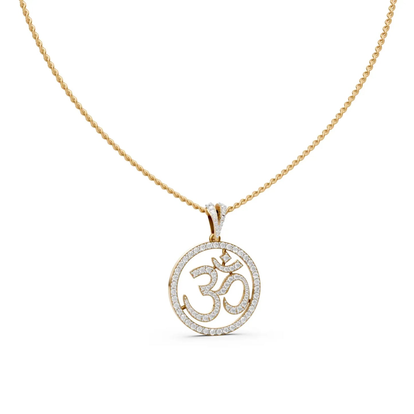 Diamond Om Pendant Yellow Gold