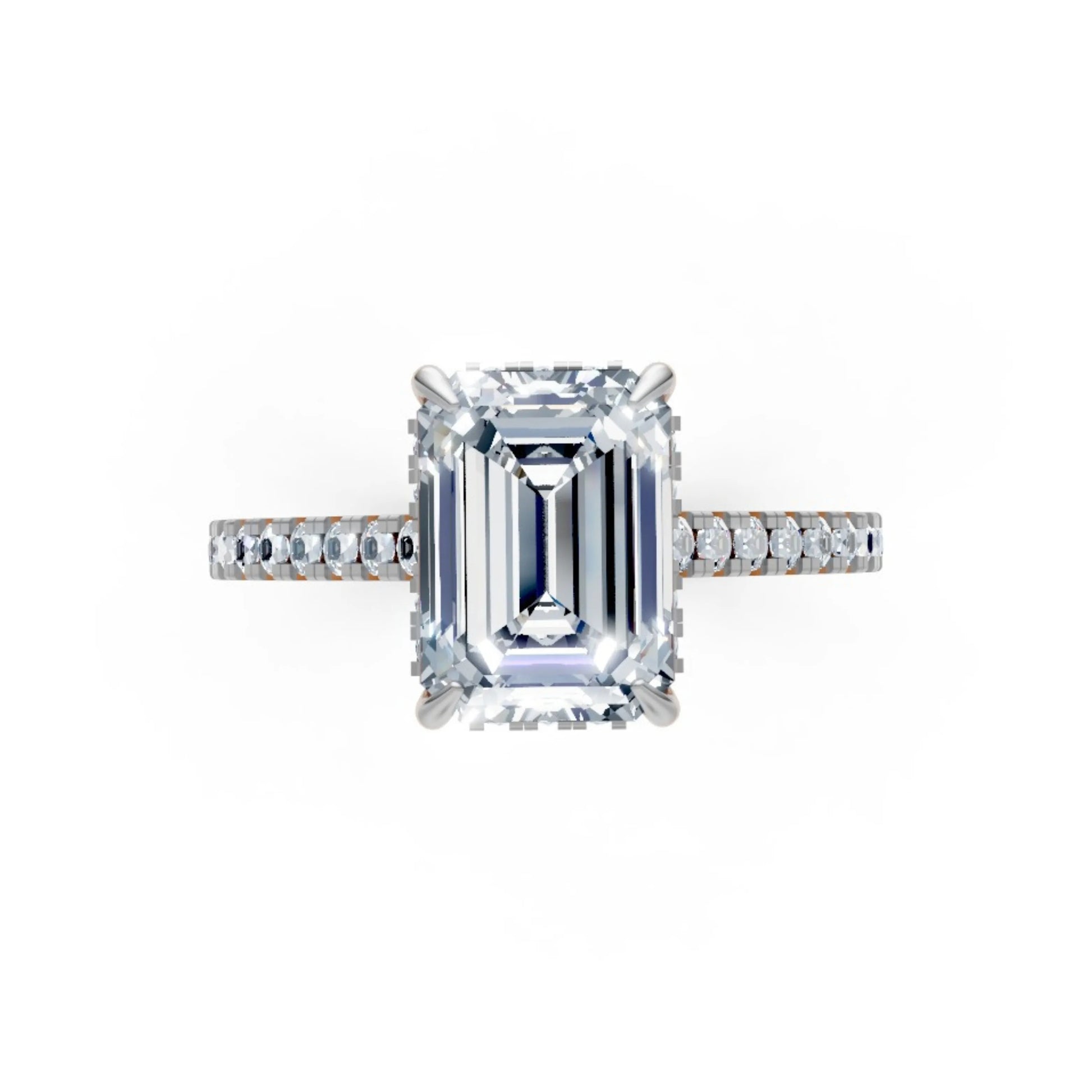 EternaLine Pavé Emerald Ring Rose Gold