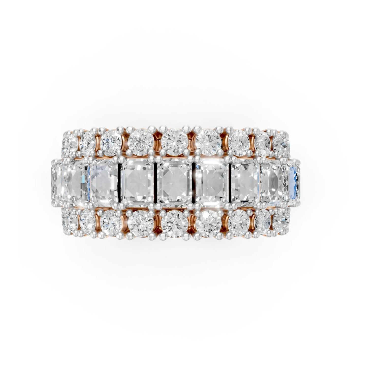 Trinity Sparkle Eternity Band Rose Gold