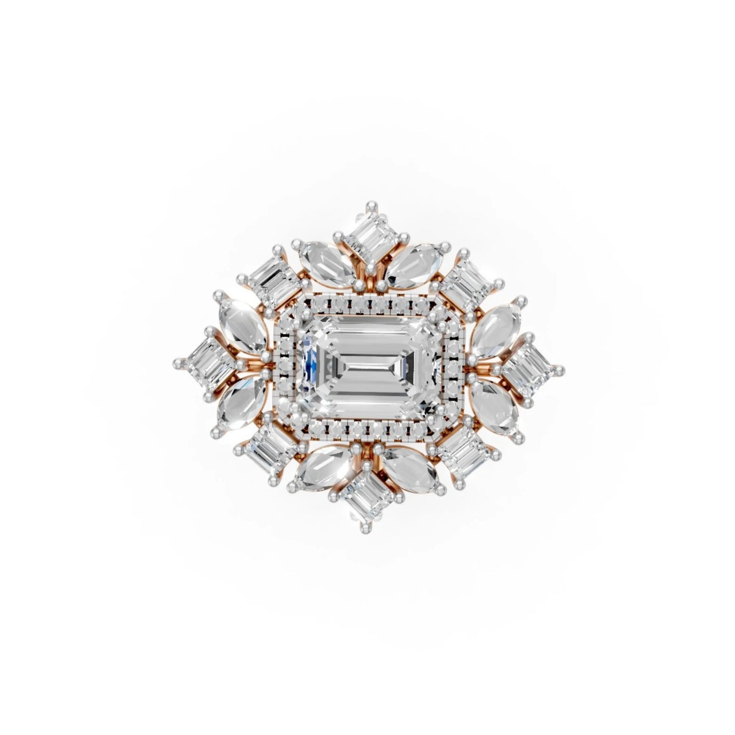 Grandeur Emerald Halo Ring