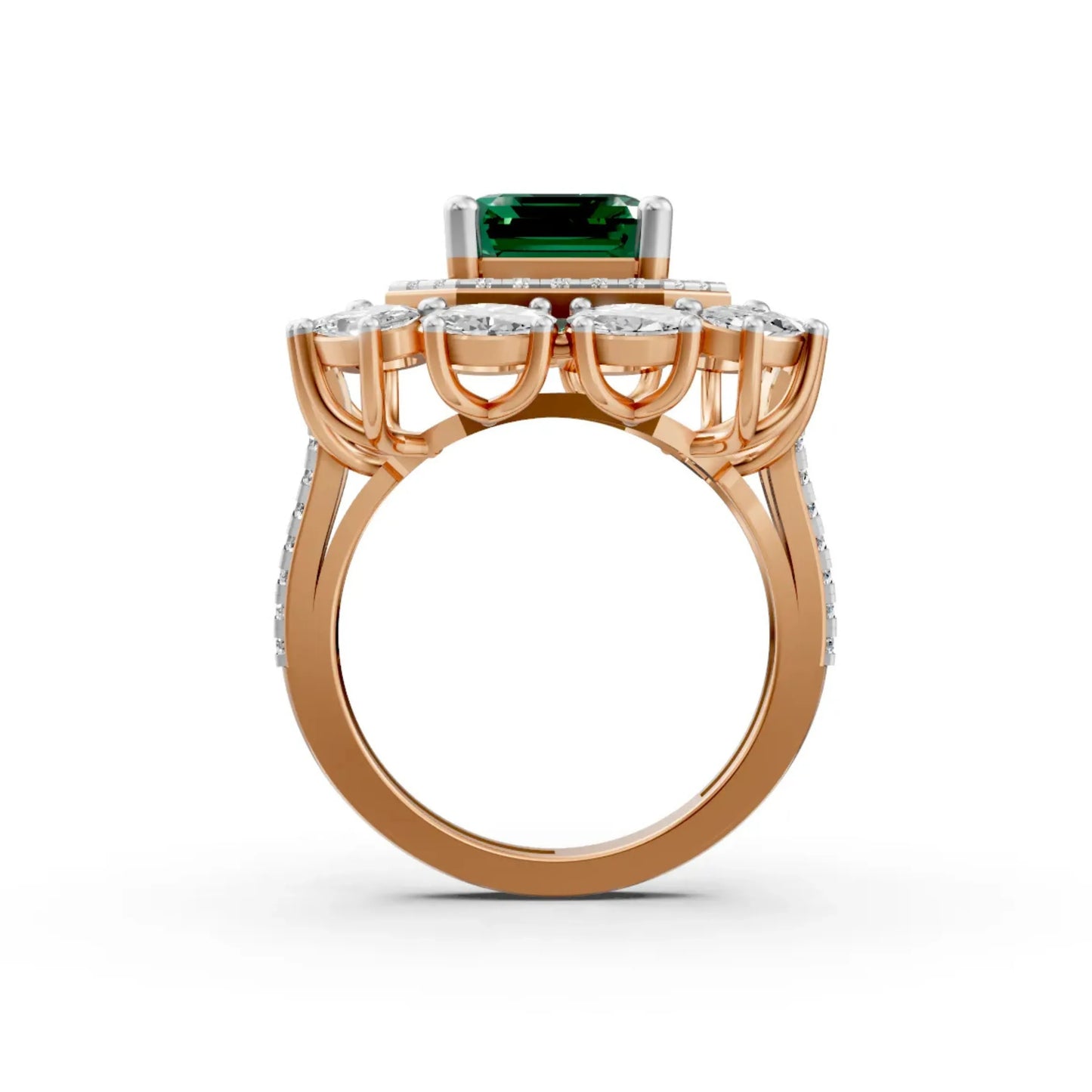 Emerald Halo Ring