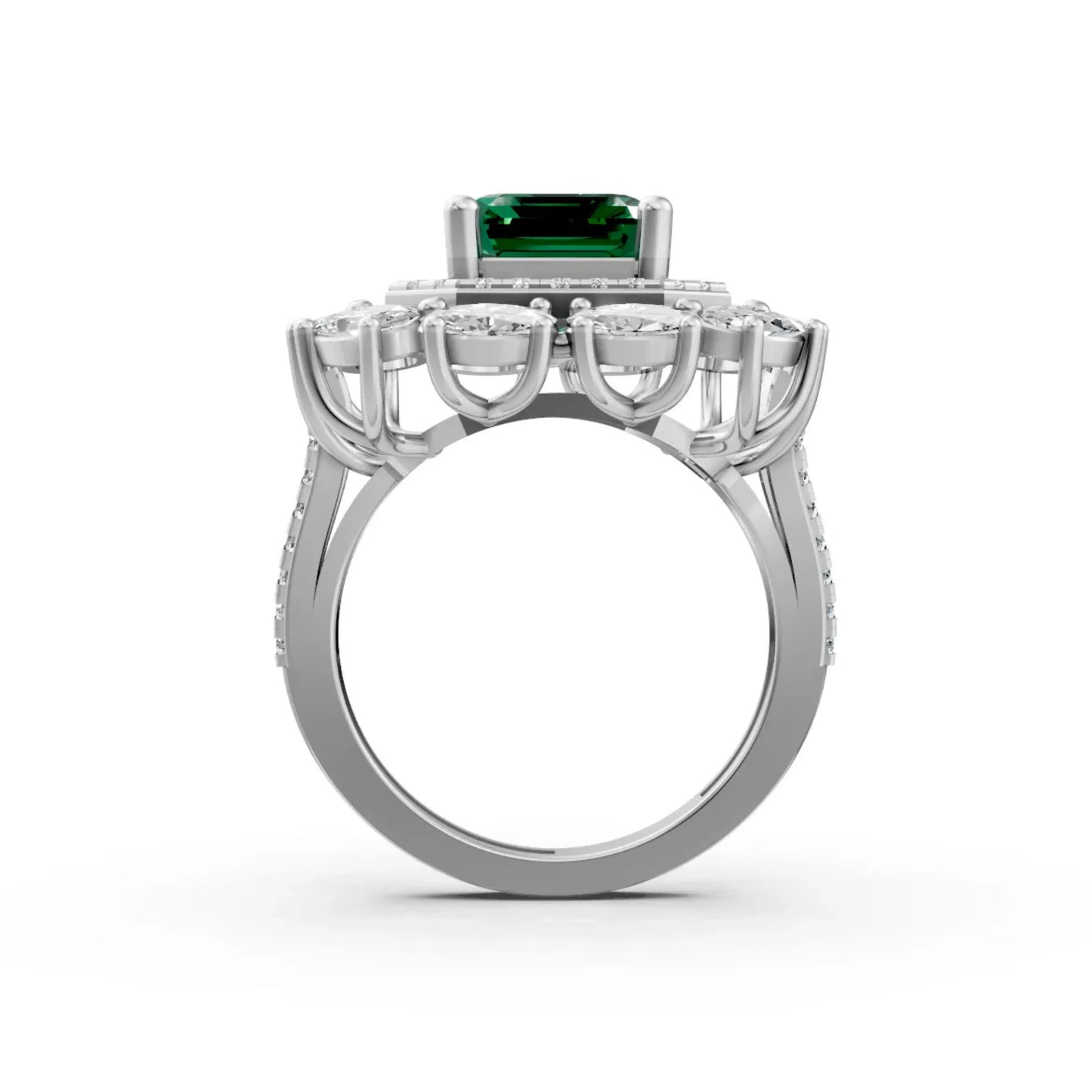 Emerald Halo Ring
