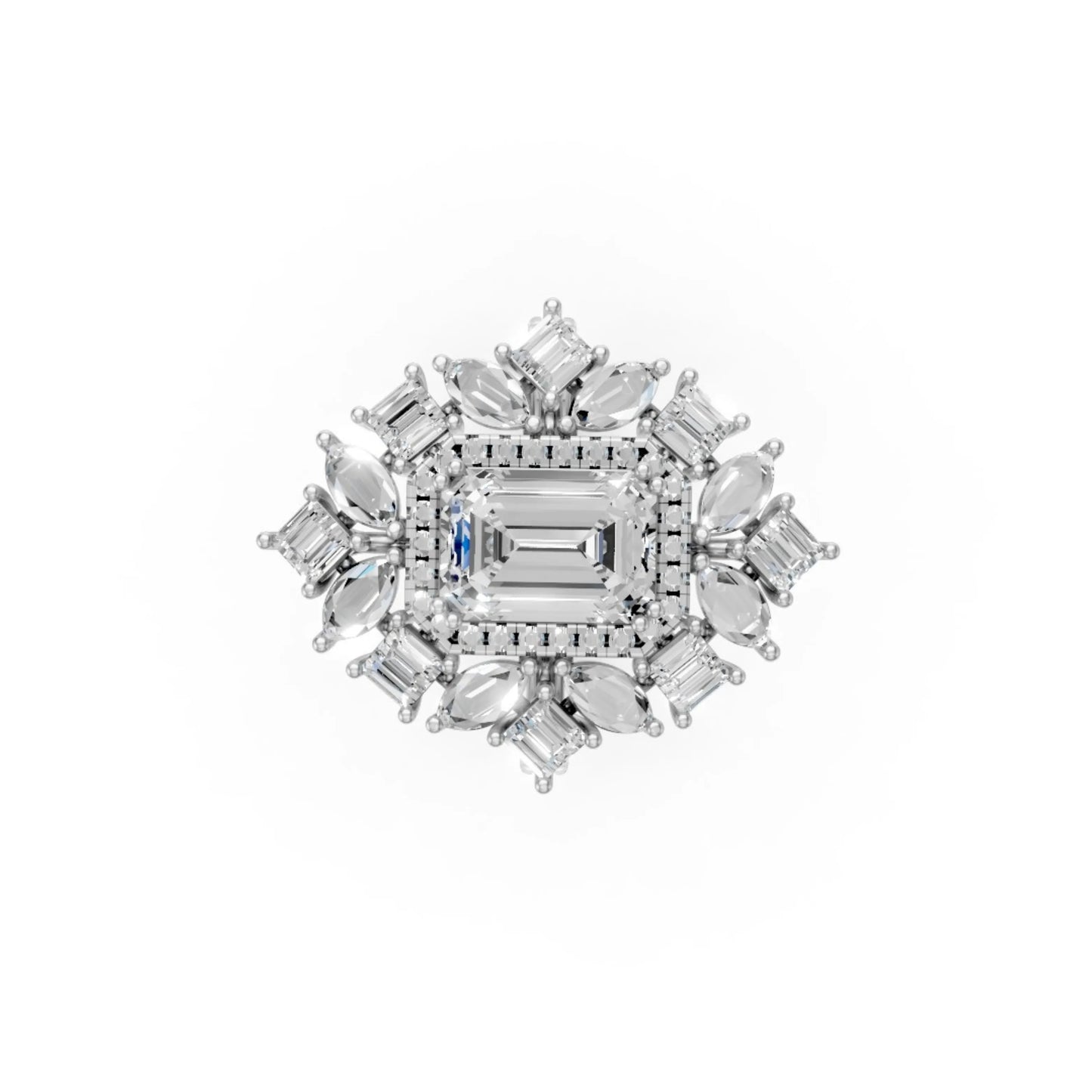 Grandeur Emerald Halo Ring