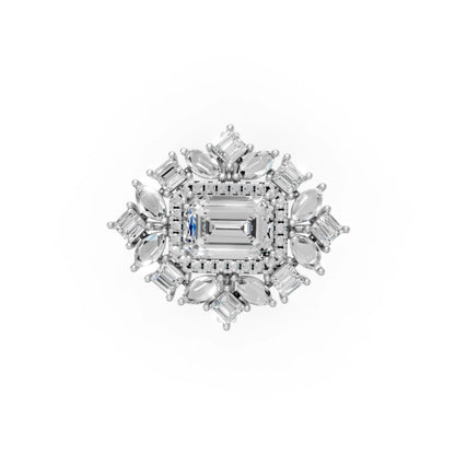 Grandeur Emerald Halo Ring