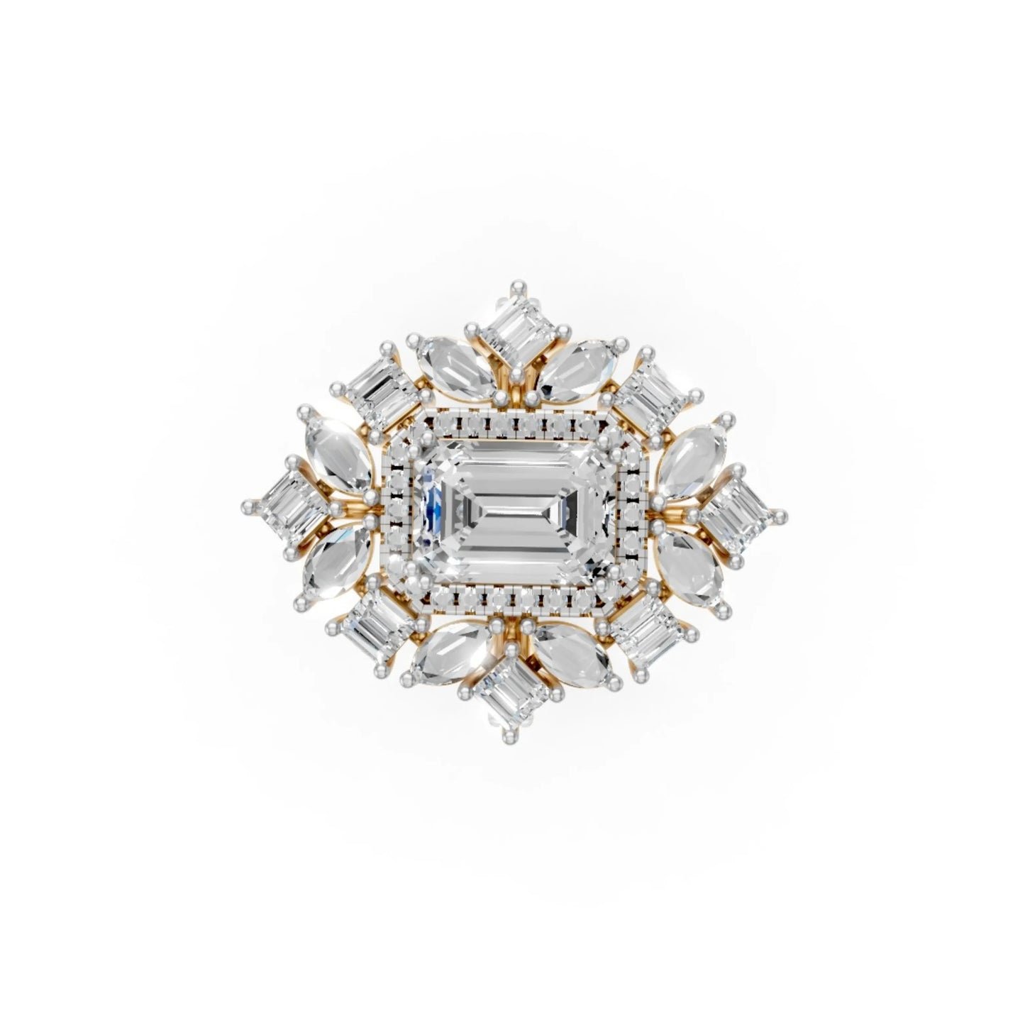 Grandeur Emerald Halo Ring