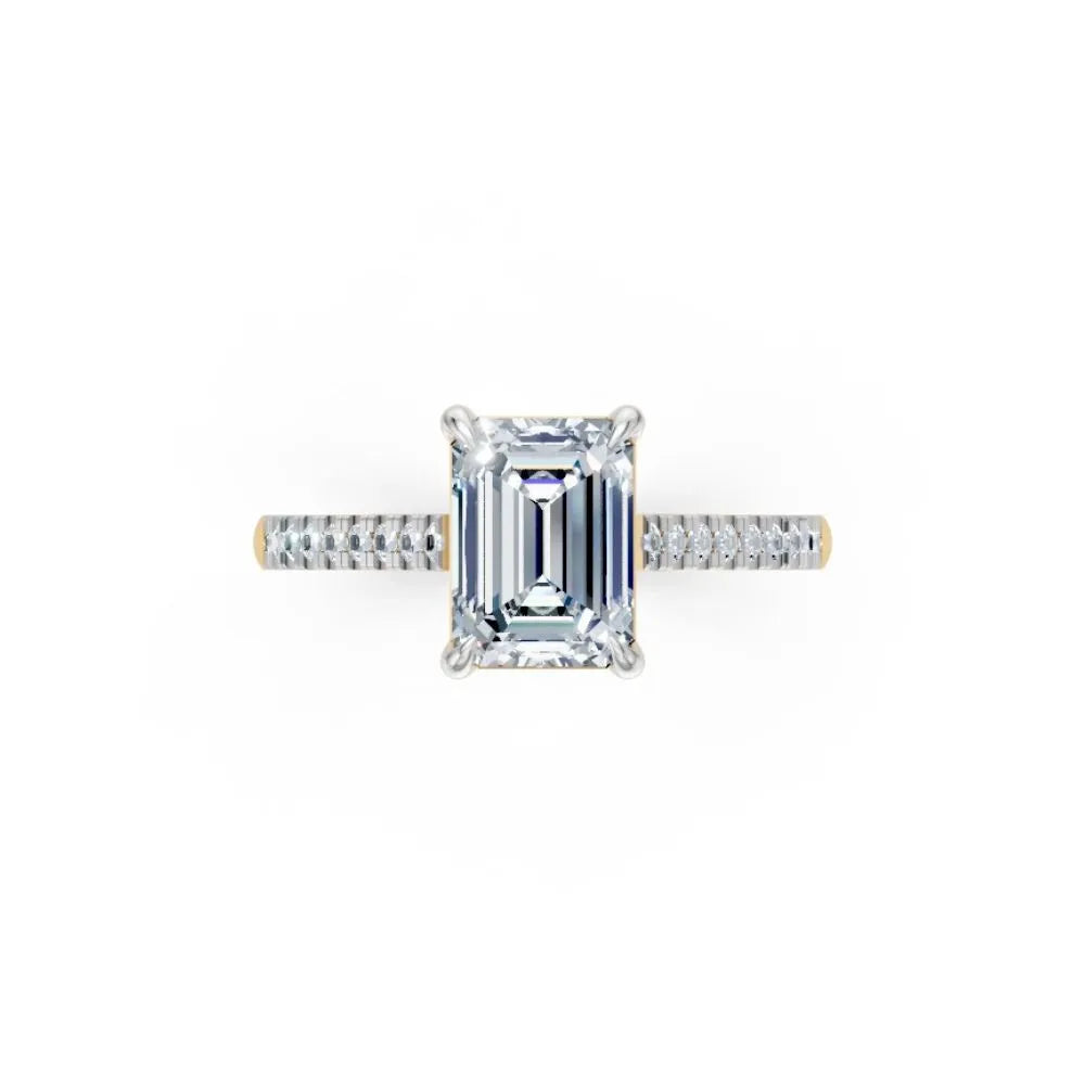 SleekGlam Emerald Solitaire Ring Yellow Gold