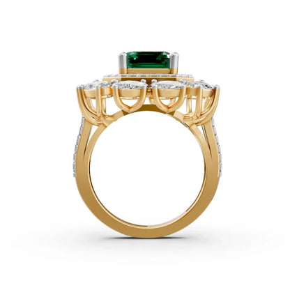Emerald Halo Ring