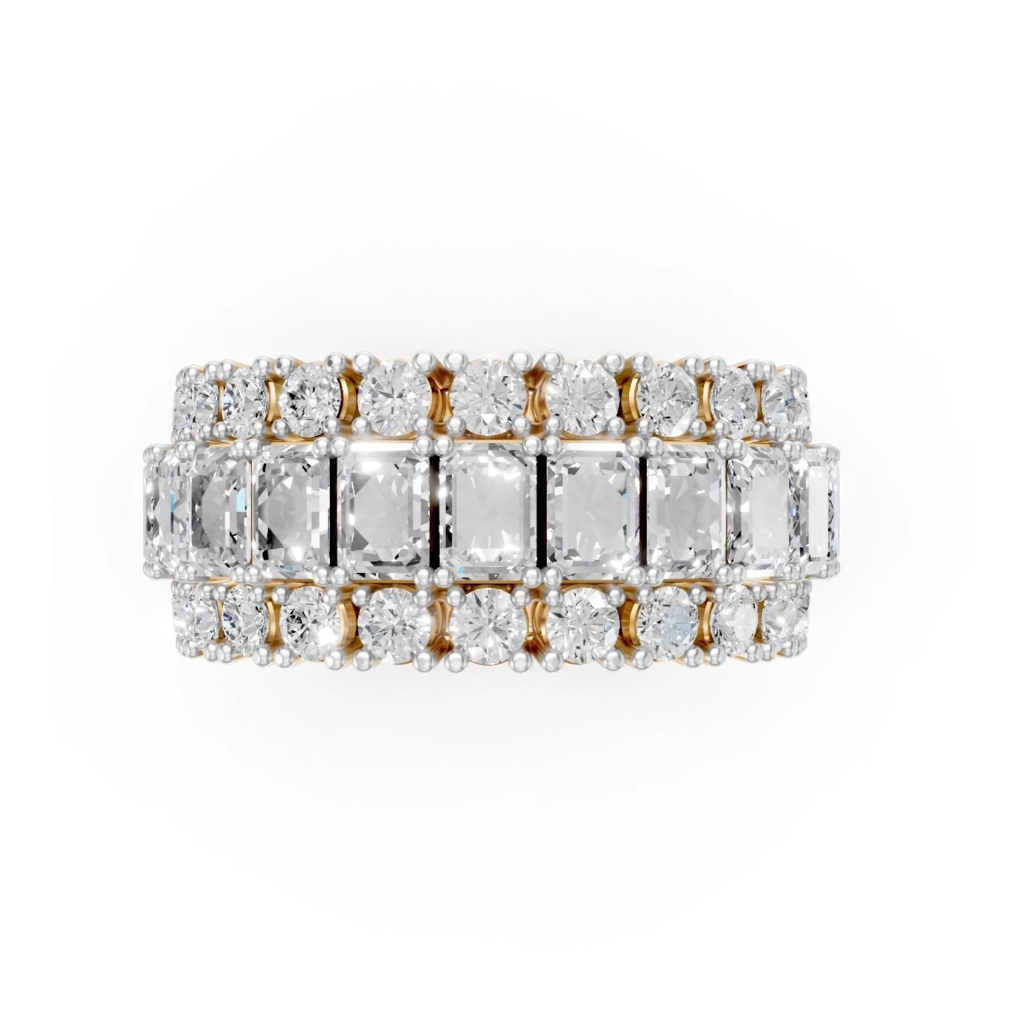 Trinity Sparkle Eternity Band Yellow Gold