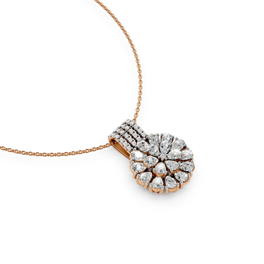Pear Cluster Pendant Rose Gold