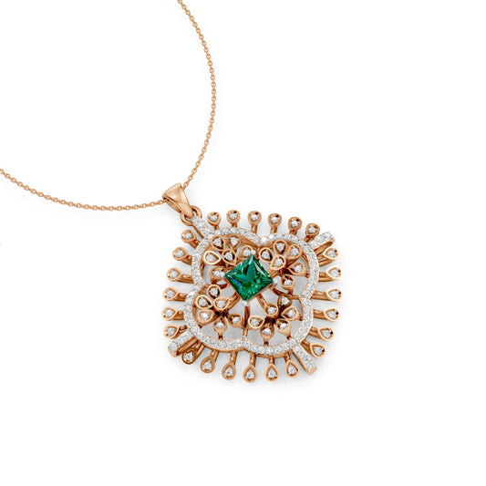 Heritage Emerald Pendant Rose Gold