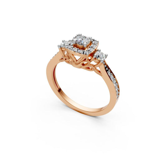 EternaLace Halo Ring Rose Gold