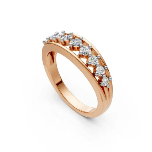 Vintage Filigree Diamond Band Rose Gold