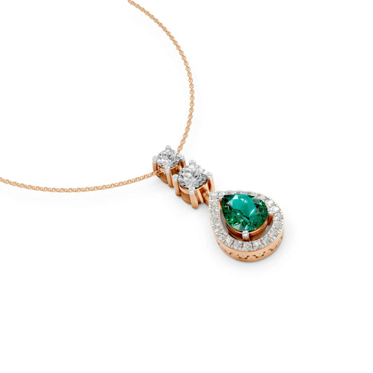 Teardrop Gemstone Pendant Rose Gold