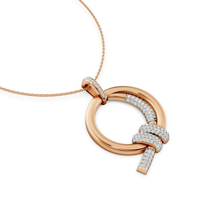 Circle Knot Diamond Pendant Rose Gold