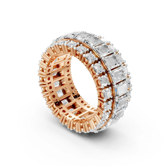Trinity Sparkle Eternity Band Rose Gold