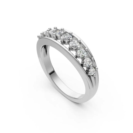Vintage Filigree Diamond Band White Gold