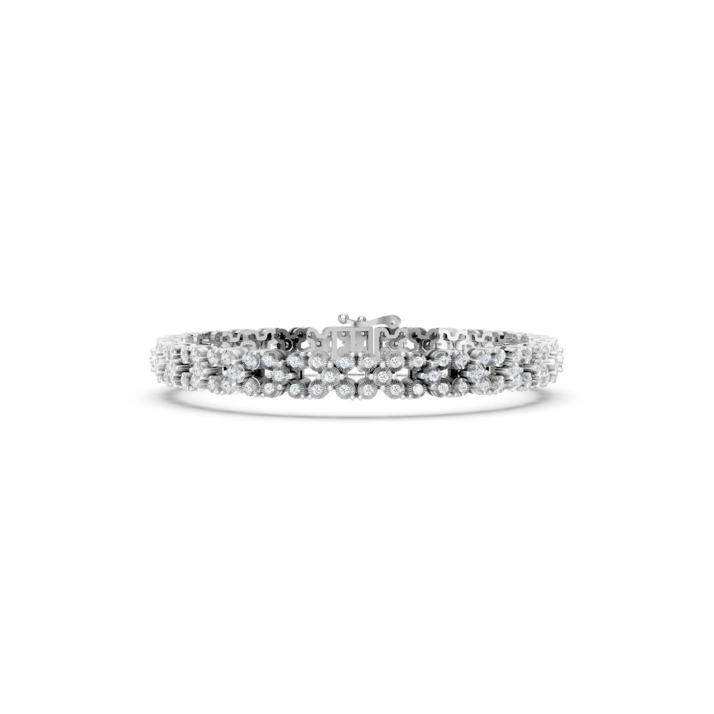 Double Row Diamond Bracelet White Gold