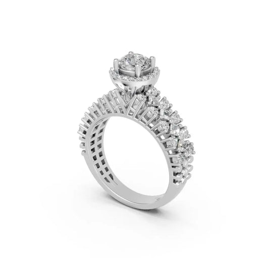 HaloBloom Cluster Bridal Ring Set