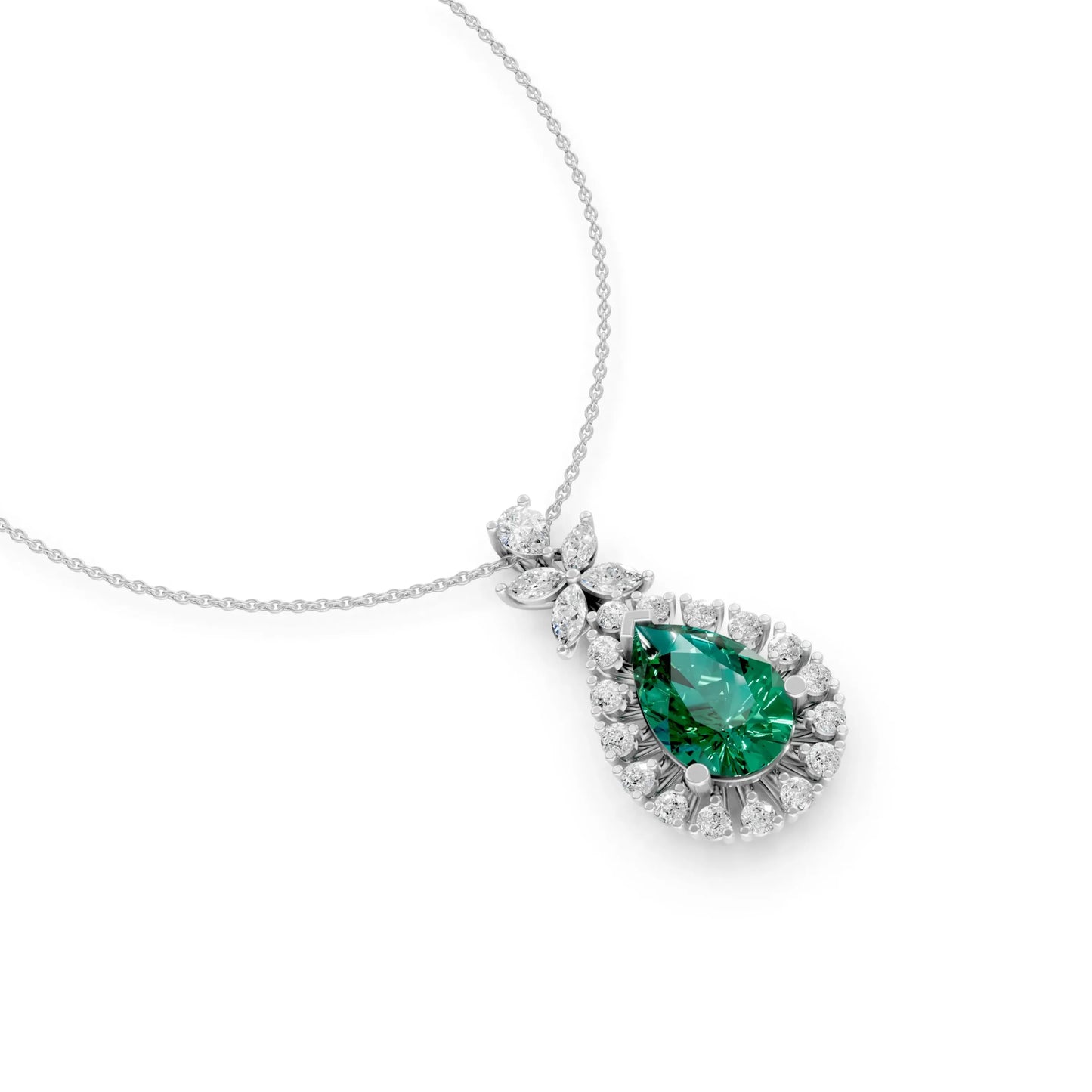 Pear Drop Pendant White Gold