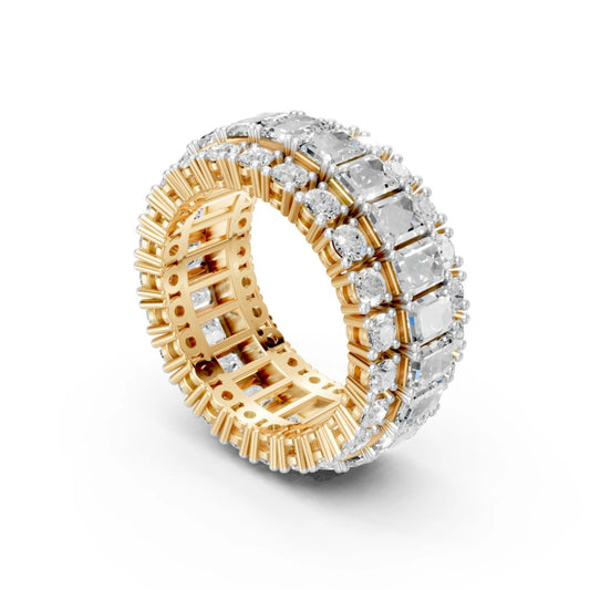 Trinity Sparkle Eternity Band Yellow Gold