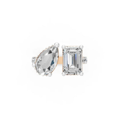 DuoCut Harmony Open Diamond Ring Rose Gold