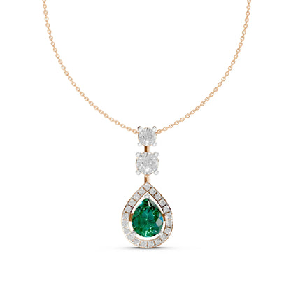 Teardrop Gemstone Pendant Rose Gold