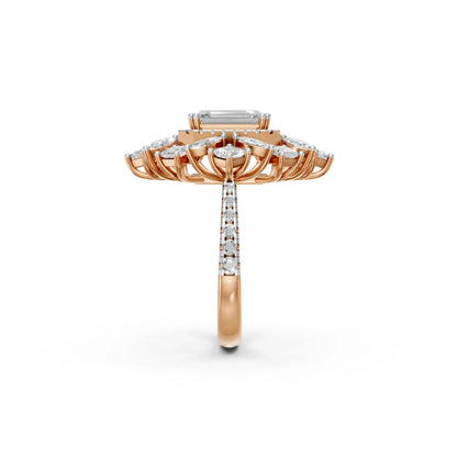 Grandeur Emerald Halo Ring