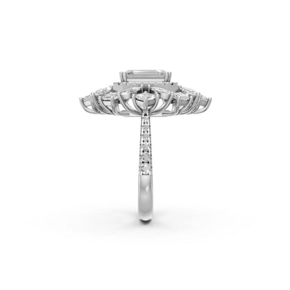 Grandeur Emerald Halo Ring