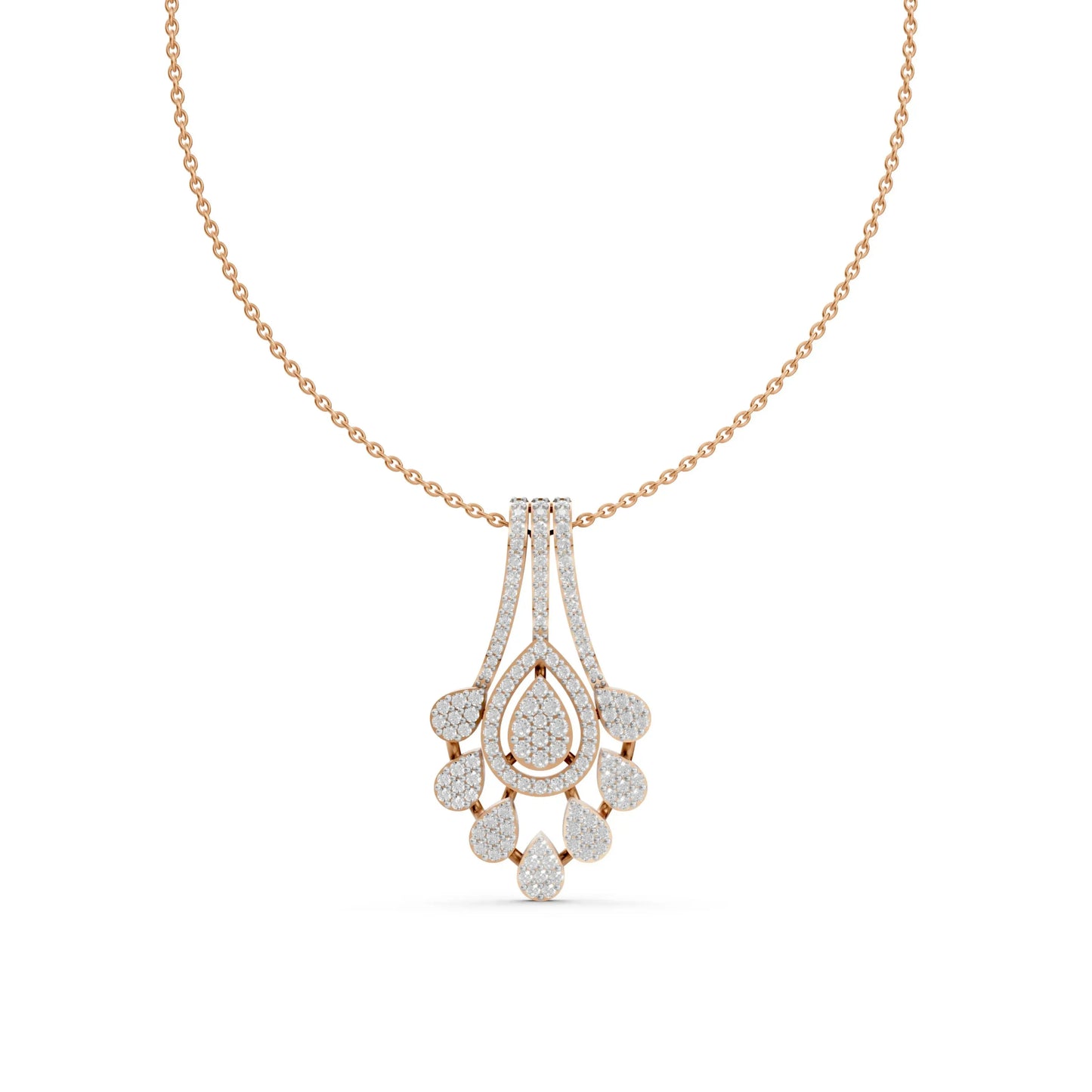 Teardrop Bloom Pendant Rose Gold