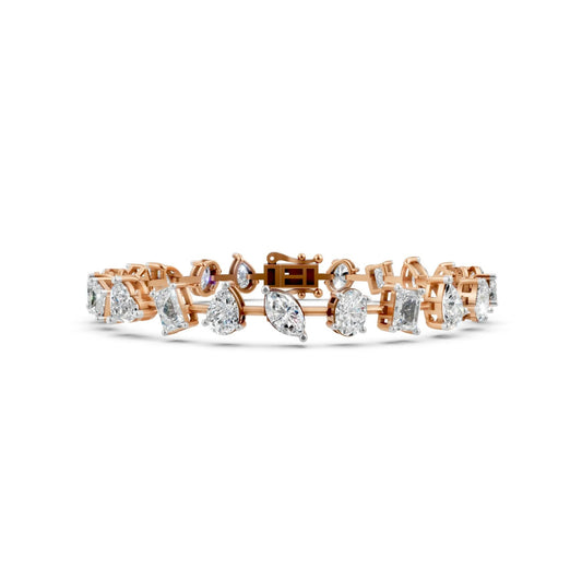 Multi-Shape Diamond Bracelet Rose Gold