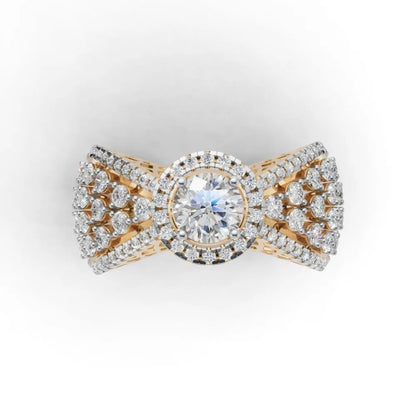 Bridal Statement Ring Yellow Gold