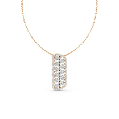 Pear Cluster Halo Pendant Rose Gold