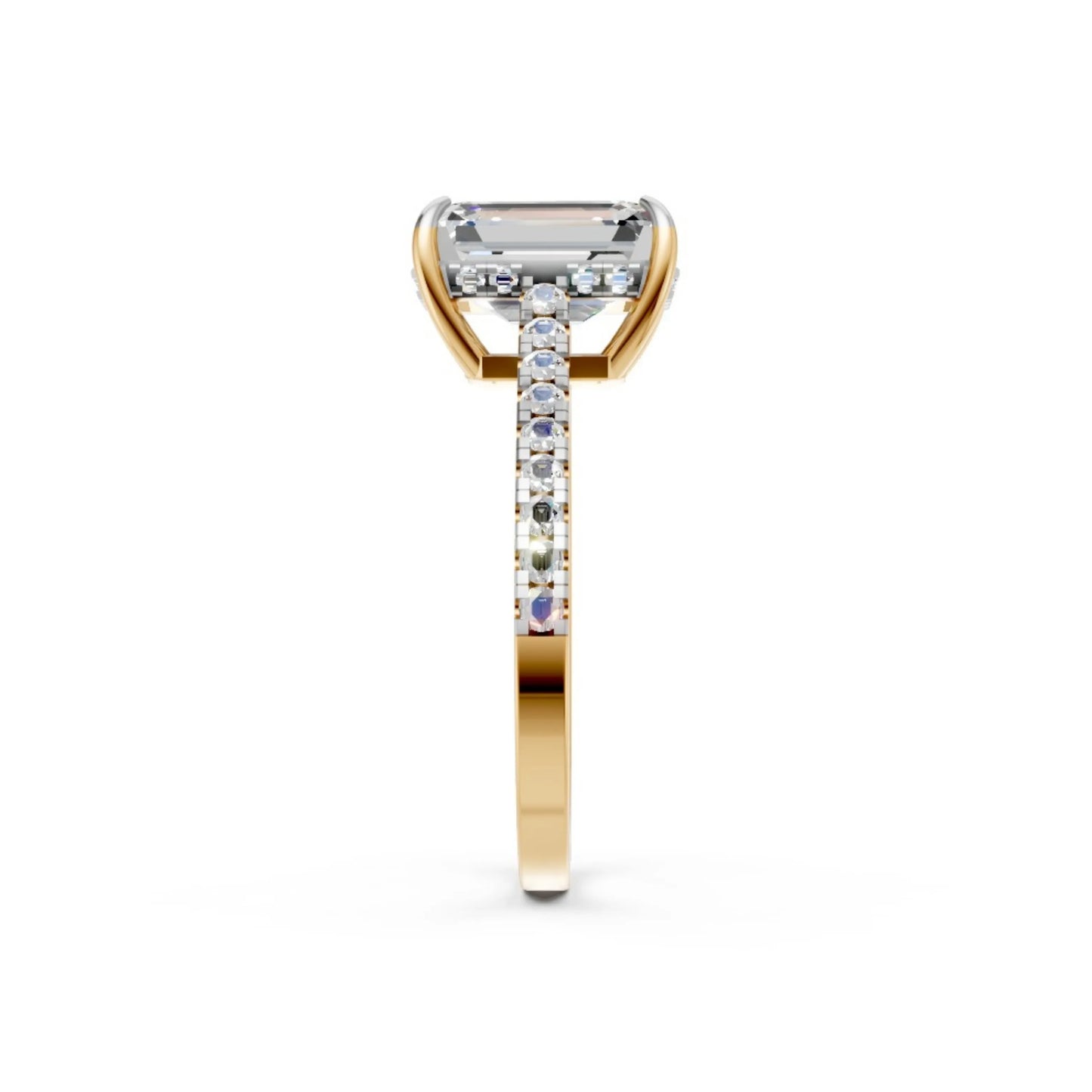 EternaLine Pavé Emerald Ring Yellow Gold