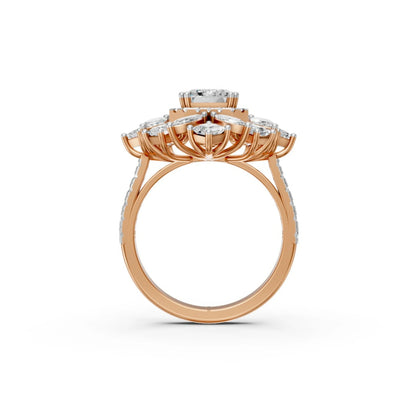 Grandeur Emerald Halo Ring