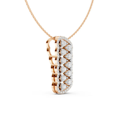 Pear Cluster Halo Pendant Rose Gold