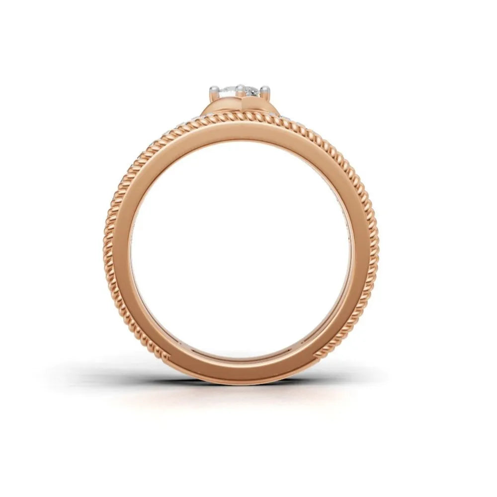 TwistCrown Princess Cut Ring Rose Gold