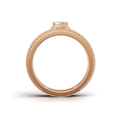 TwistCrown Princess Cut Ring Rose Gold
