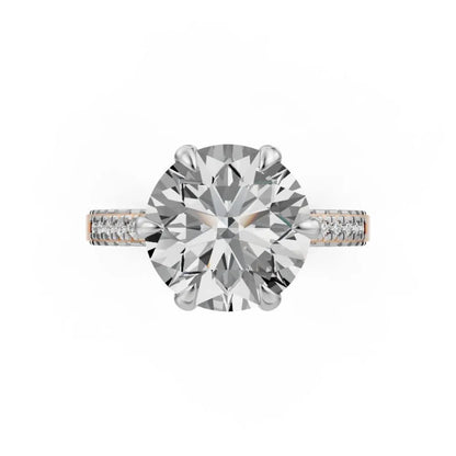 VintageCharm Solitaire Diamond Ring Rose Gold